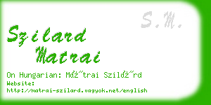 szilard matrai business card